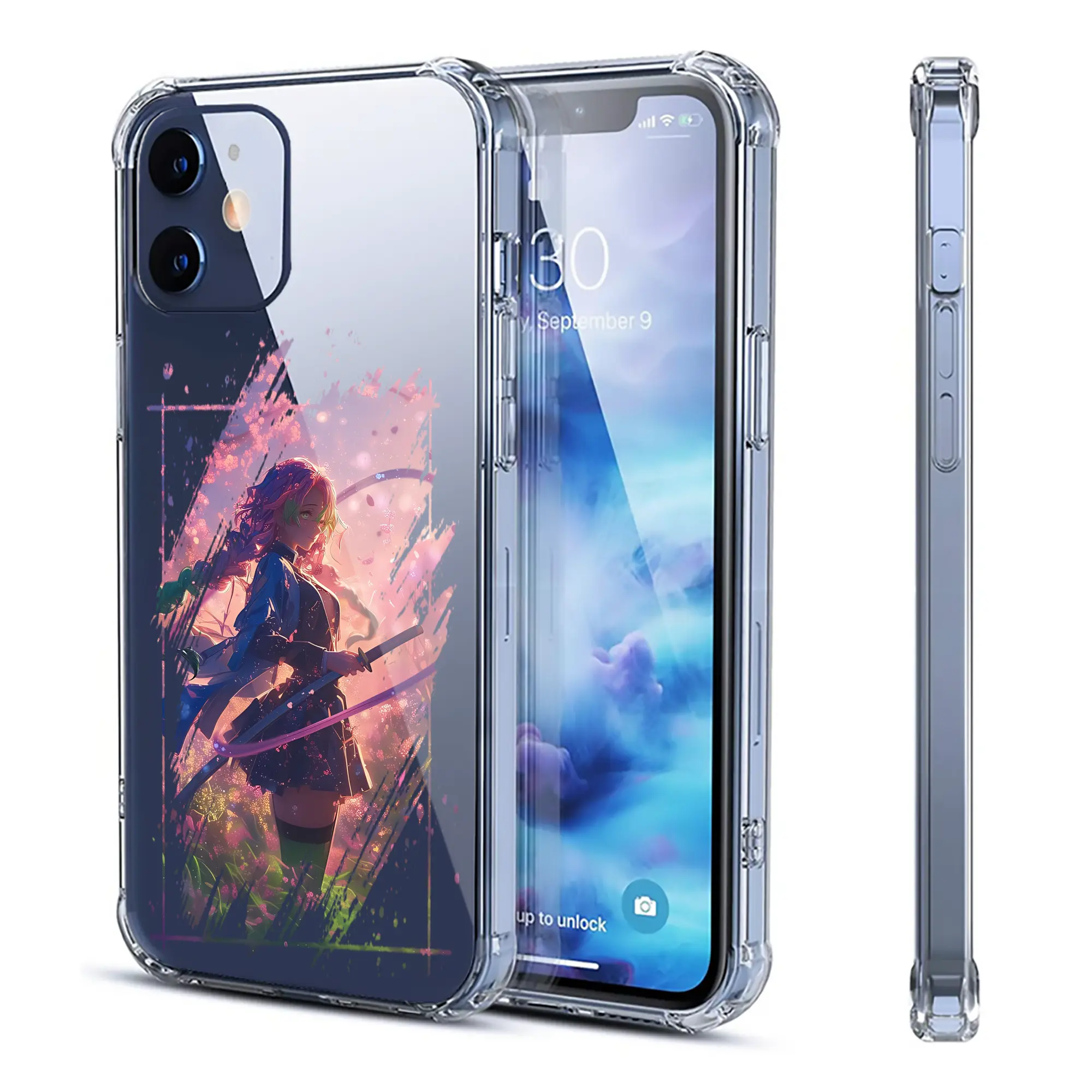 鬼滅の刃 グッズ,甘露寺 蜜璃 - IPhone 12シリーズ対応 ・ 透明スマホケース ・ クリアソフトケース ・ TPU素材 ・ 耐衝撃 ・ 高密着 ・ 防汚 防指紋 ・ 簡単着脱